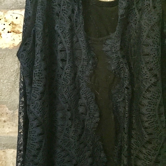 Anthropologie navy & black lace top - Picture 5 of 5